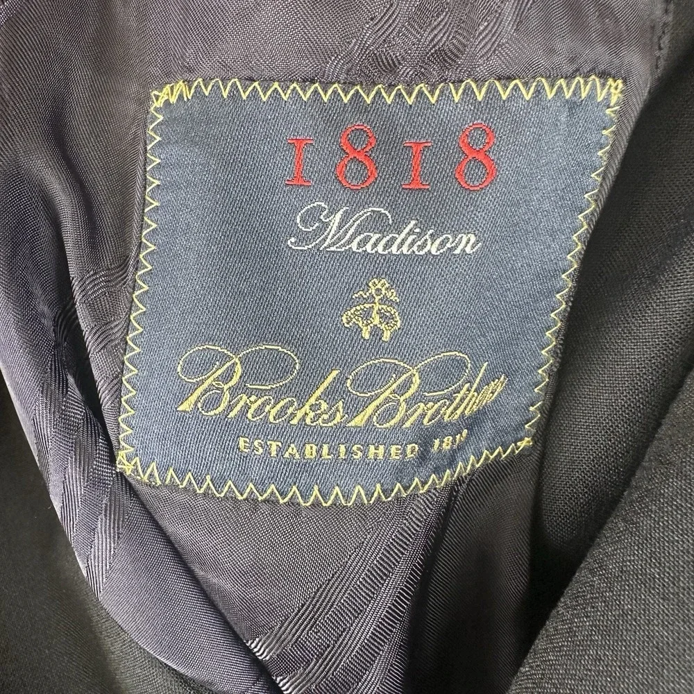 BROOKS BROTHERS 1818 Madison LORO PIANA WOOL Sport Jacket Blazer Dark Blue 43L
